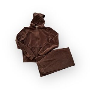 Juicy Couture Chocolate Velour Track Suit Lounge Set USA Y2K